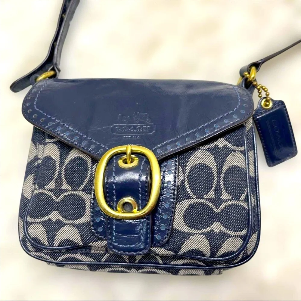 Coach Bleecker Signature Denim Jessie Swing Bag